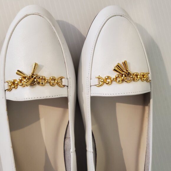 GH BASS & CO WHITE LEATHER FLATS SIZE 11M - Picture 2 of 13